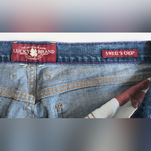 Ladies Lucky Brand Sweet N'Crop Medium Wash Denim Stretch Capris 36" Waist - Picture 5 of 9